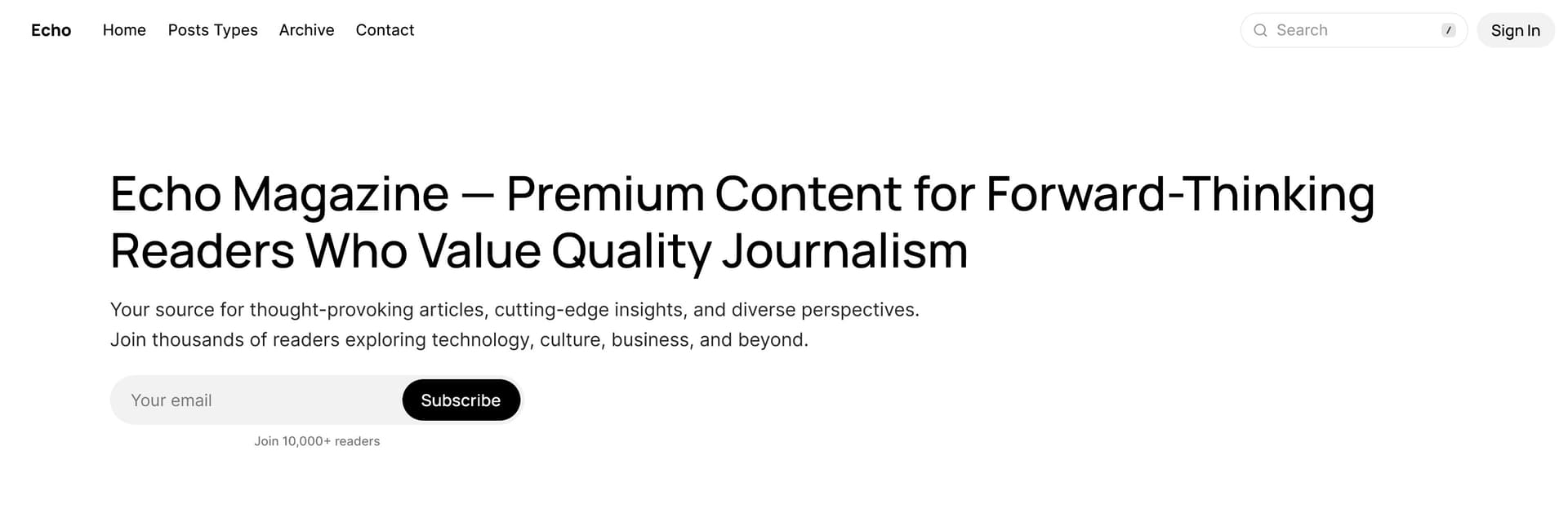 Hero section example